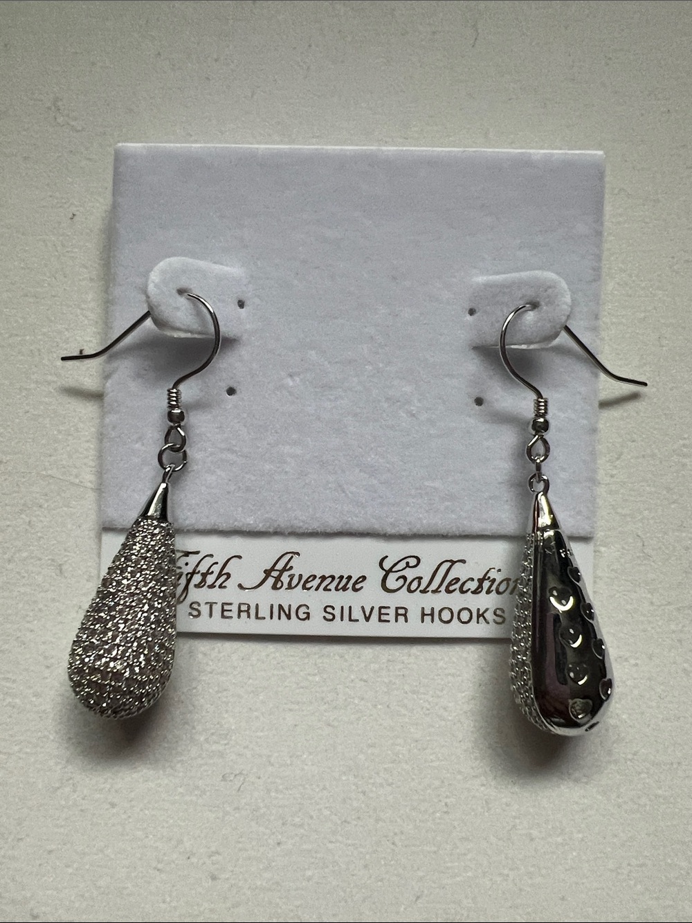 Fifth Avenue Collection Sterling Silver Textured Teardrop Earrings